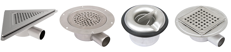 Få komplet gulvafløb med meget lav indbygningshøjde