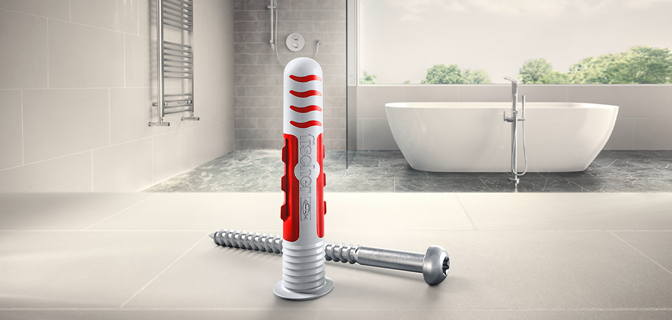 Nu er én enkelt dybel nok til pålidelig forsegling i vådrum