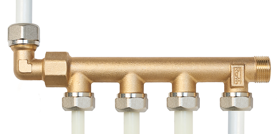 Kompressionsfittings i rødgods beskytter mod vandskader