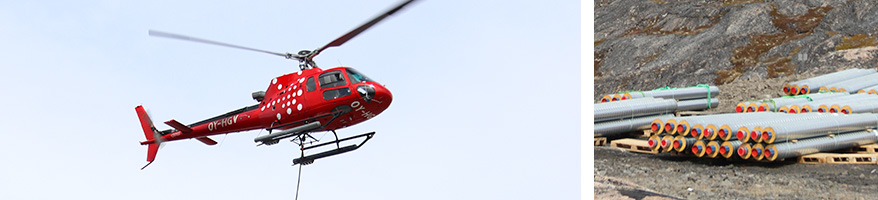 Flere kilometer råvandsledning sendt til Grønland